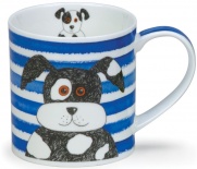 ORKNEY Stripy Dogs Blue - porcelana