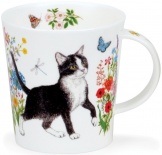 Lomond Floral Cats Black & White